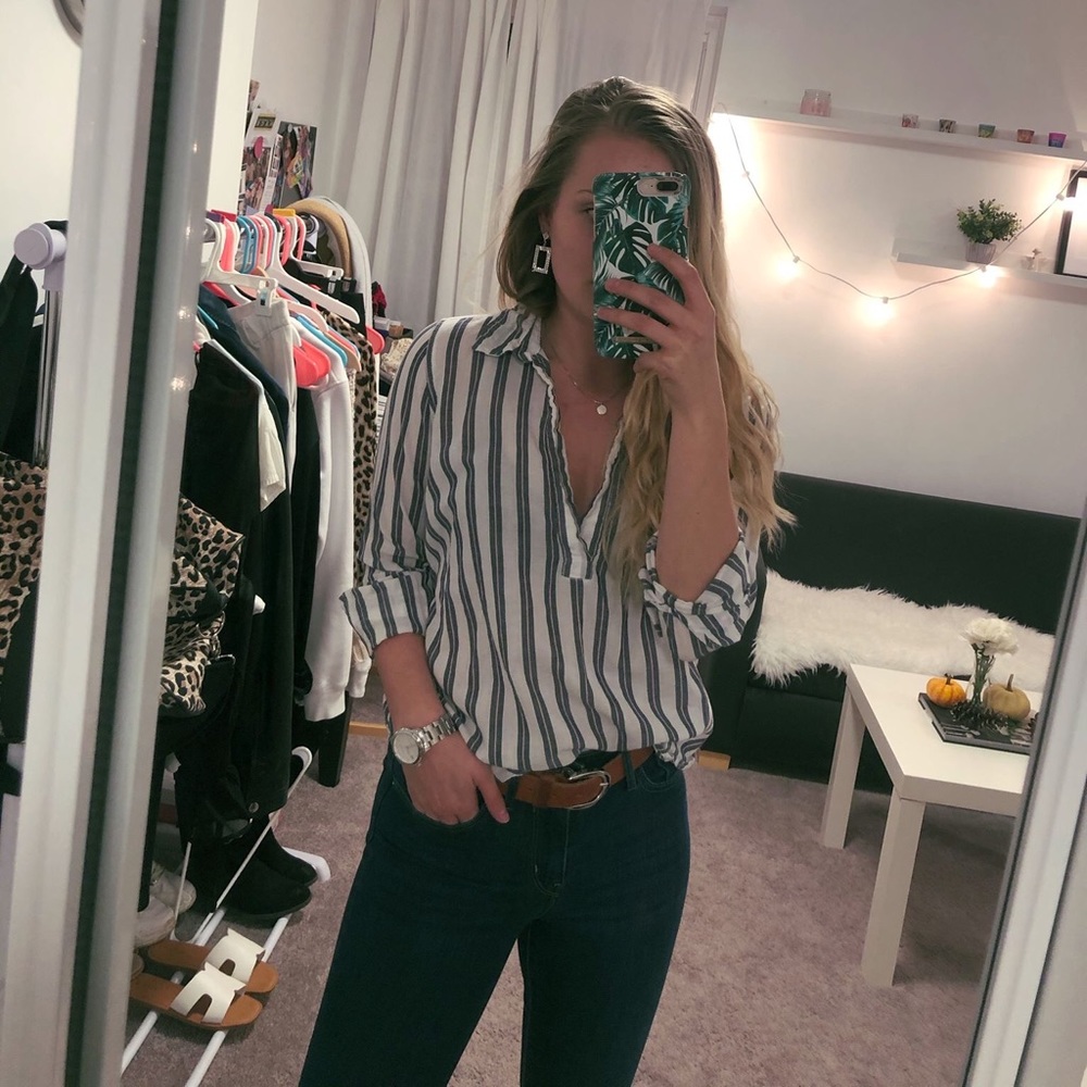 100% cotton blouse with stripes stl. XS-S H&M